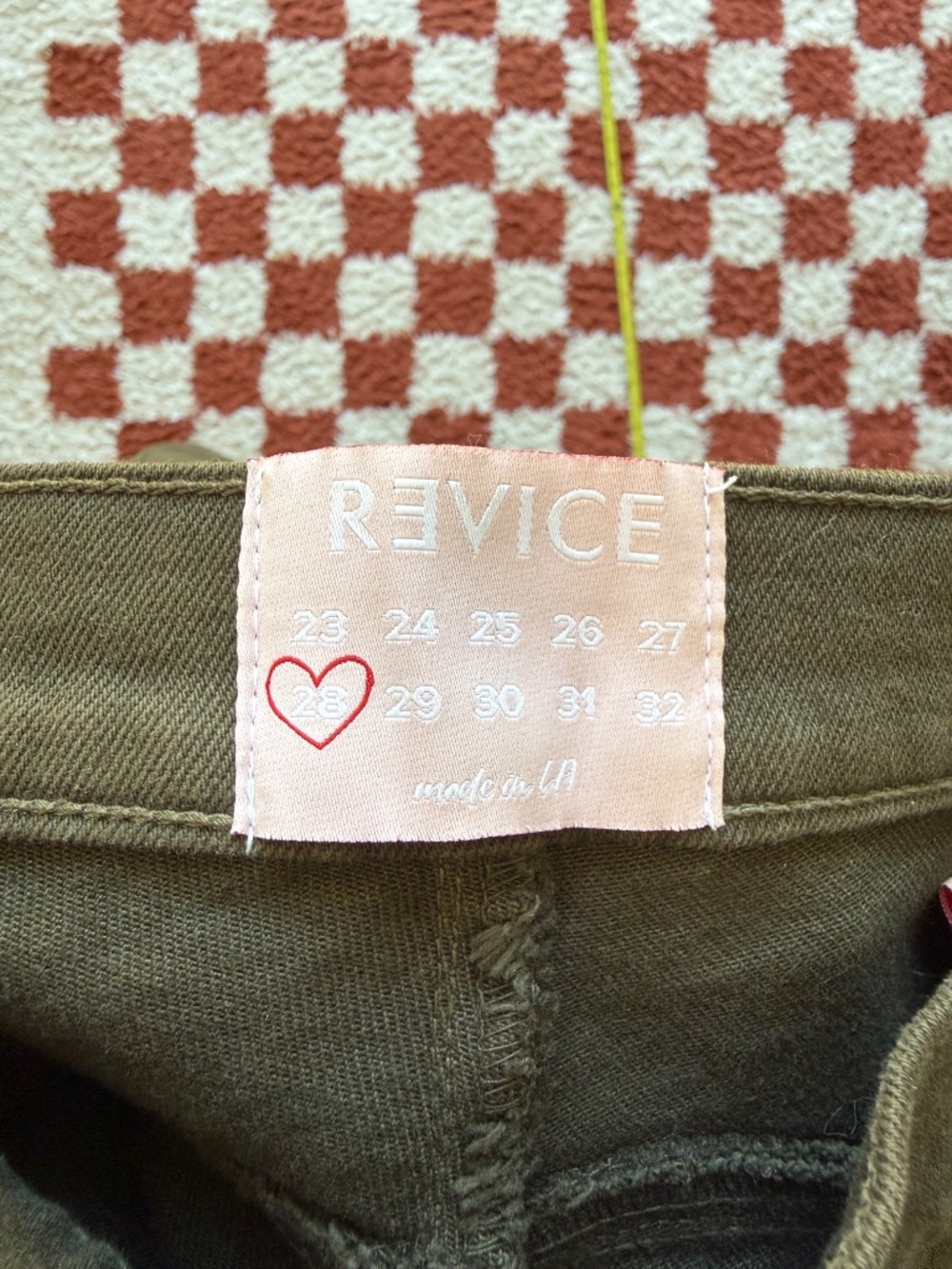 Revice Denim 100% Cotton Rollergirl - Deep Green - Size 28 - Picture 3 of 8